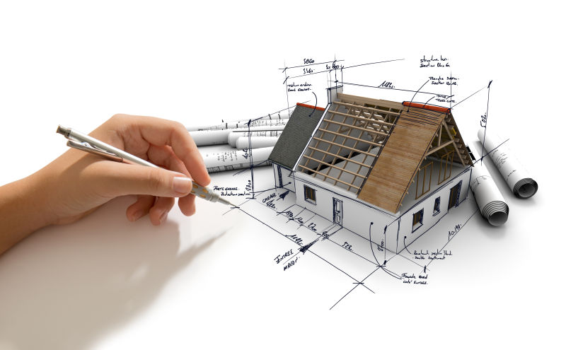 房子模型设计图片-三维绘制手绘建筑工程